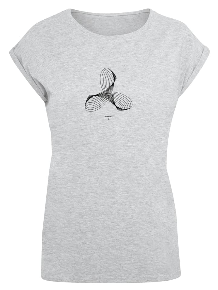 

Футболка с удлиненными плечами Geometrics в пестром сером цвете F4NT4STIC