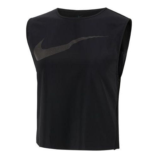 

Футболка as w nk run dvn tank pleated black Nike, черный