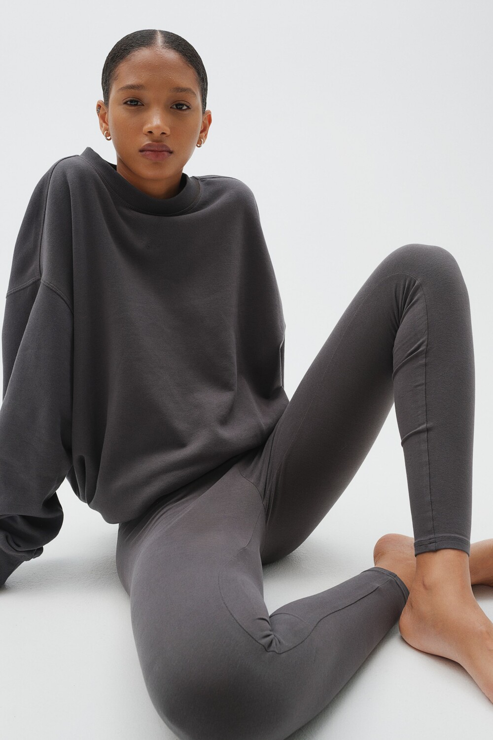 

Леггинсы с высокой талией H&M, серый