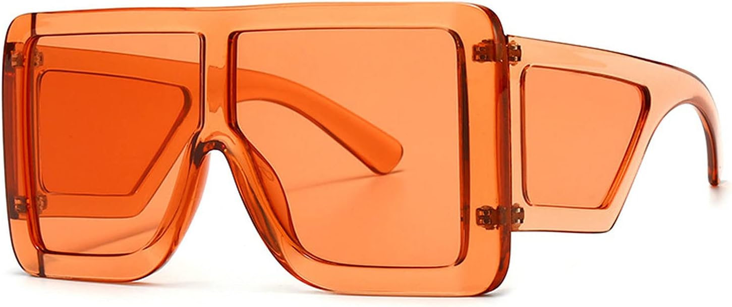 

Солнцезащитные очки COTIA Oversize Square Shield для мужчин и женщин, винтажные, с плоской верхней частью, цельные, с зеркальными линзами, в большой оправе, полнокадровые, Orange