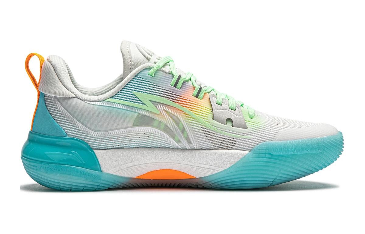 Детские баскетбольные кроссовки GS Low-top Standard White/light Lime Lining Young, белый — фото 2