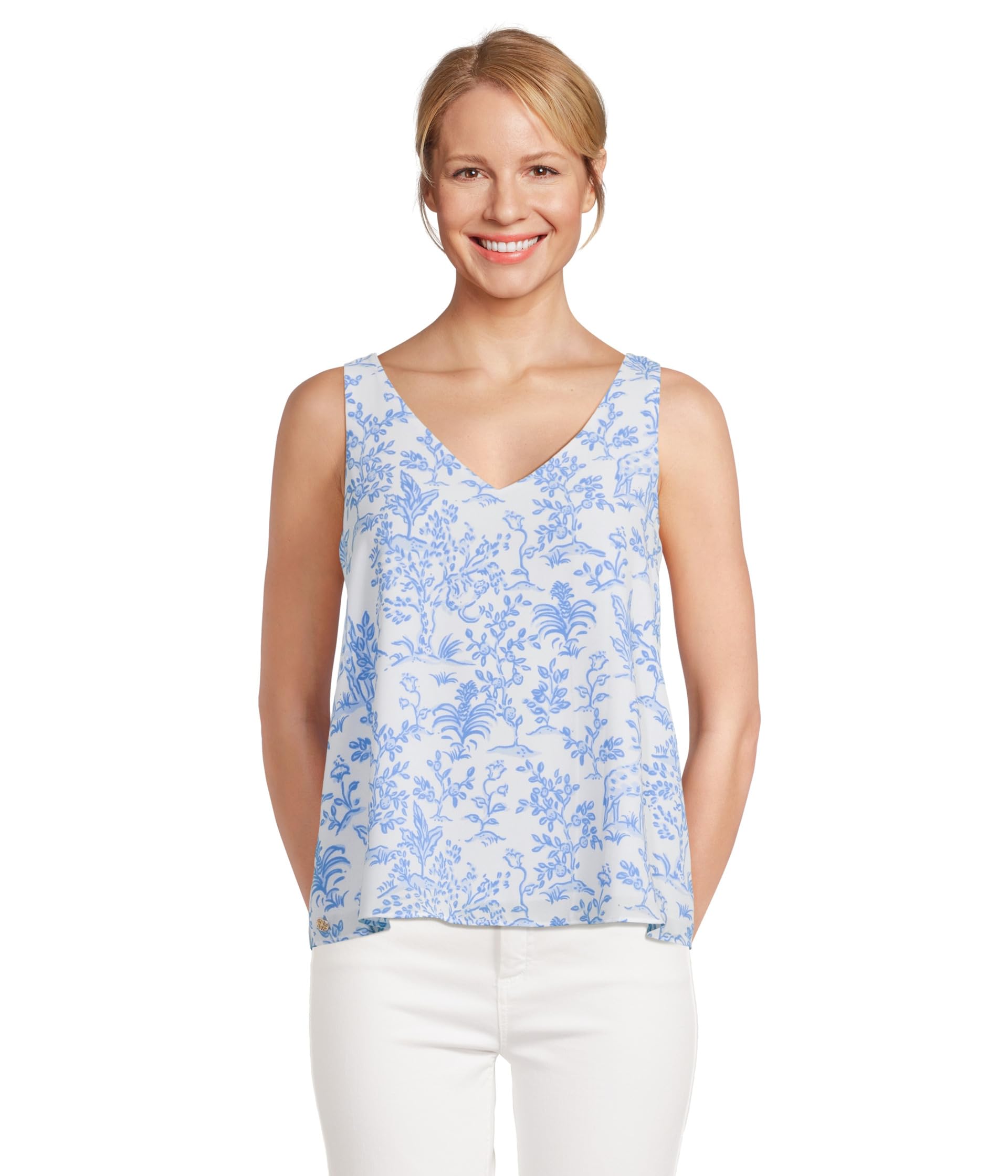 

Топ Lilly Pulitzer Florin Straight Hem Top, Resort White Tall Tales