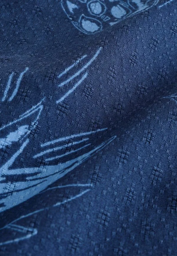 Рубашка стандартного кроя с коротким рукавом и отложным воротником Next, Navy Pinapple Print — фото 4