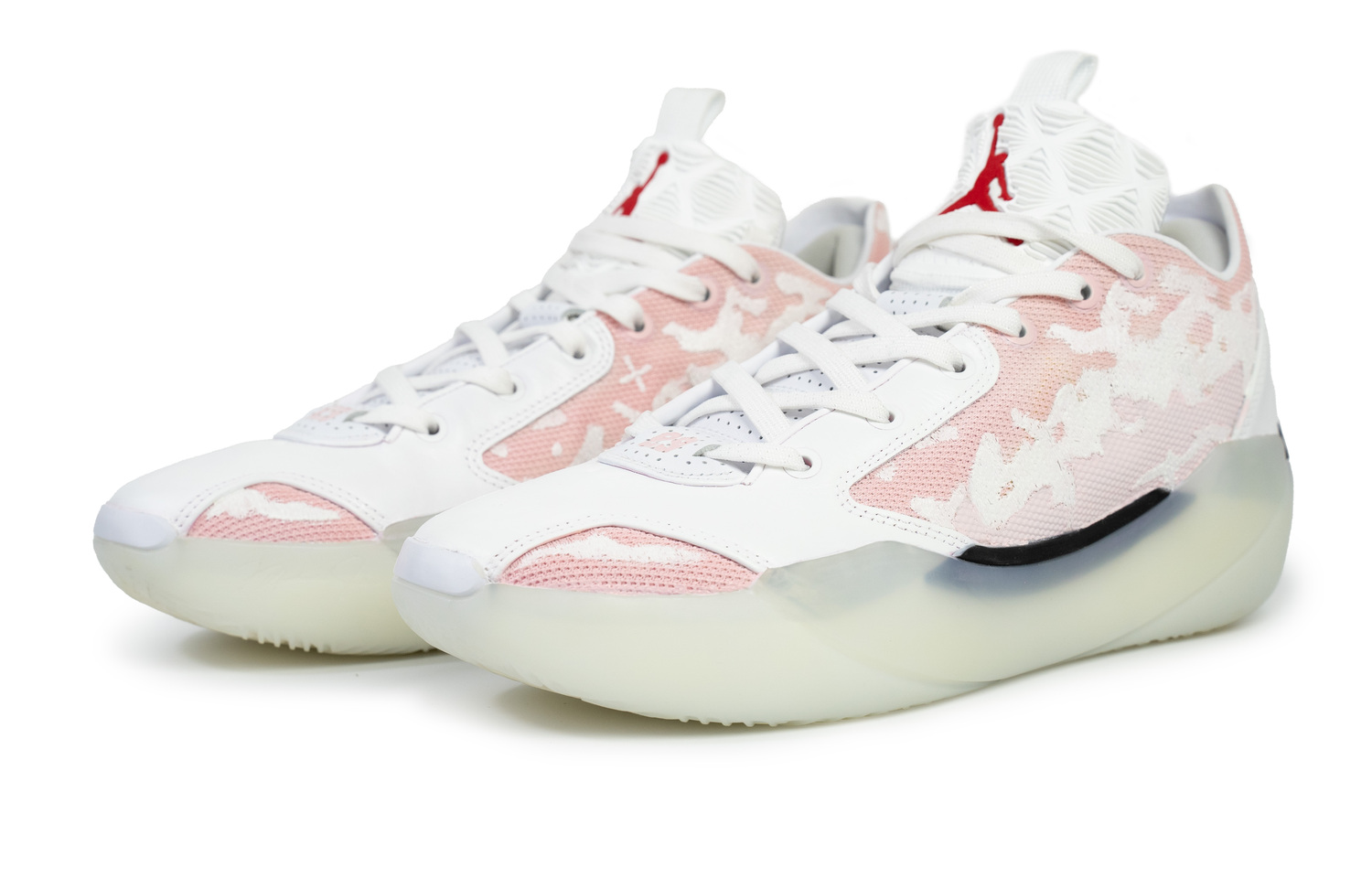 Кроссовки баскетбольные Air 39 мужские низкие White/Pink/Black Jordan, бело-розовые — фото 3