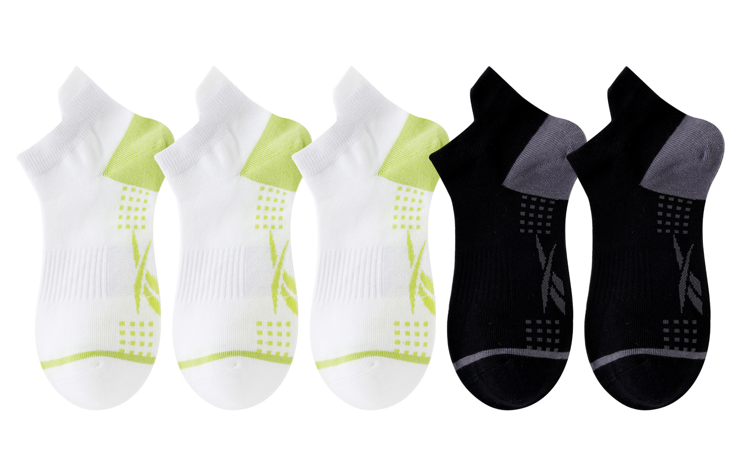 

Низкие носки унисекс набор из 5 пар Reebok, белый/черный