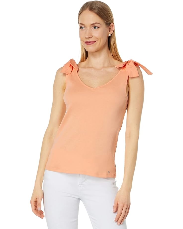 

Майка Tommy Hilfiger Tie Rib Tank, цвет Coral Reef