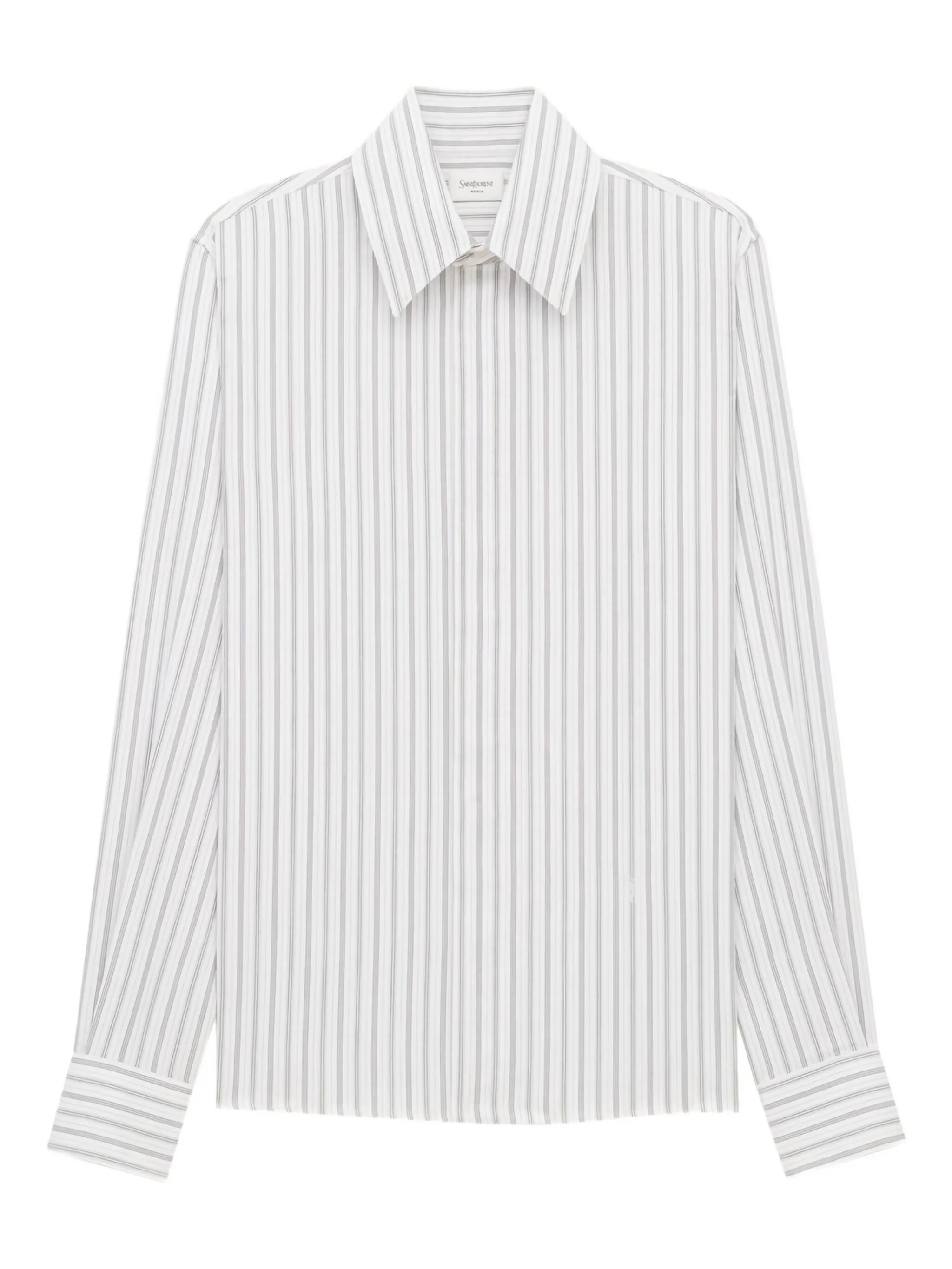 

Полосатая рубашка на пуговицах Saint Laurent, серый