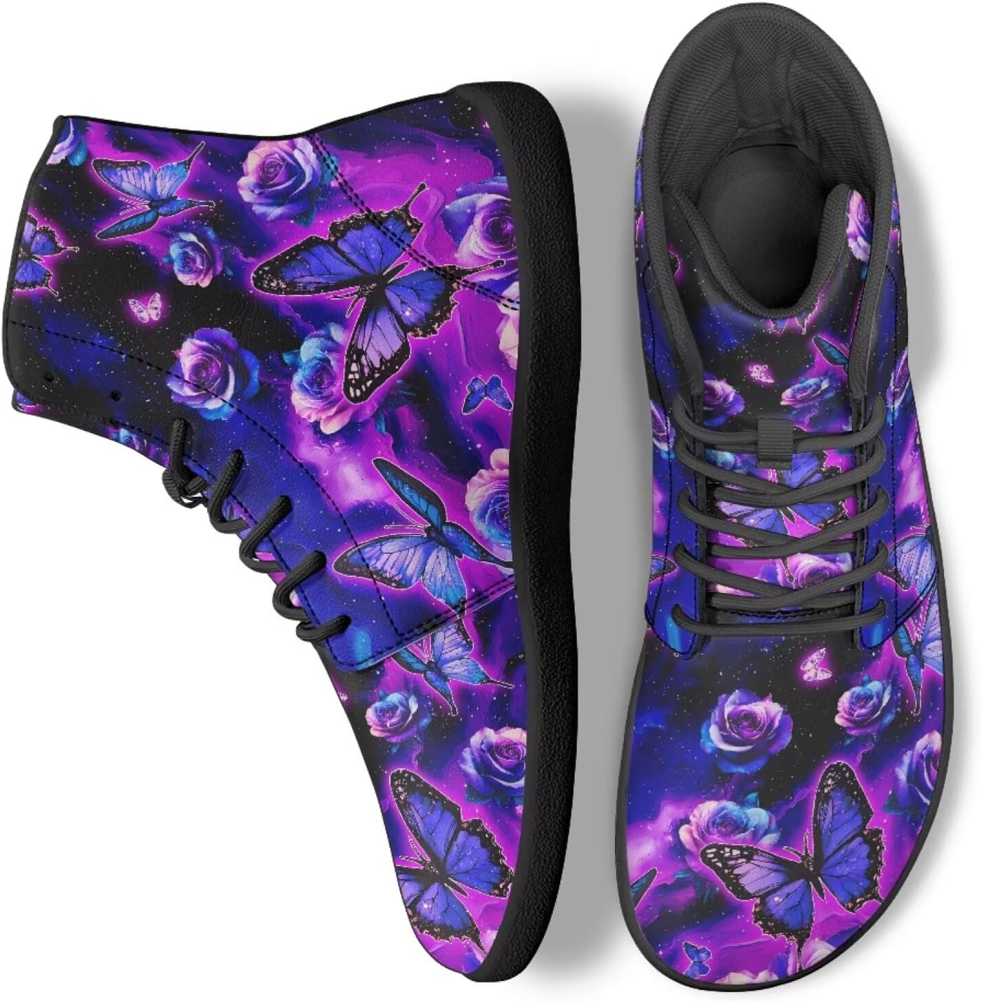 

Женские высокие кроссовки-бабочки для ходьбы, модные рабочие, офисные, спортивные, босоножки Ecaestolph, фиолетовый/розовый