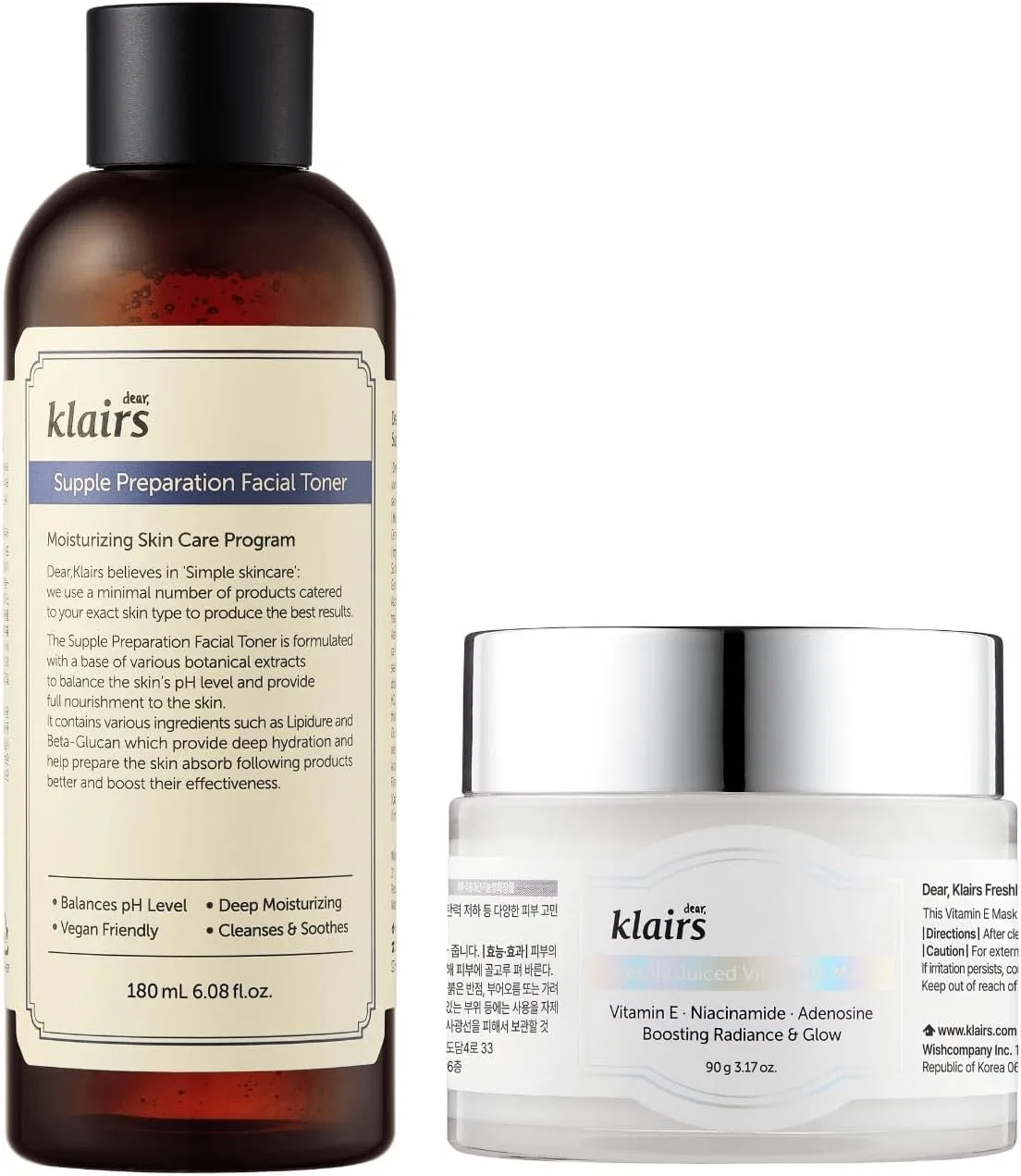 Набор косметики Vitamin E Mask и Toner DearKlairs 90 г + 180 мл