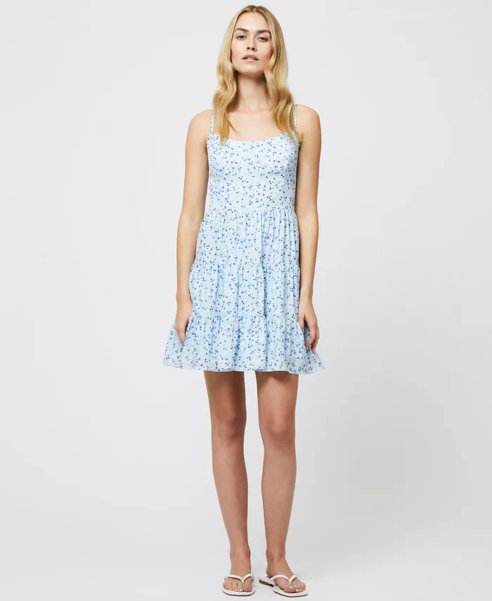 

Женское мини-платье Kiva из крепа с цветочным принтом и ярусами French Connection, синий