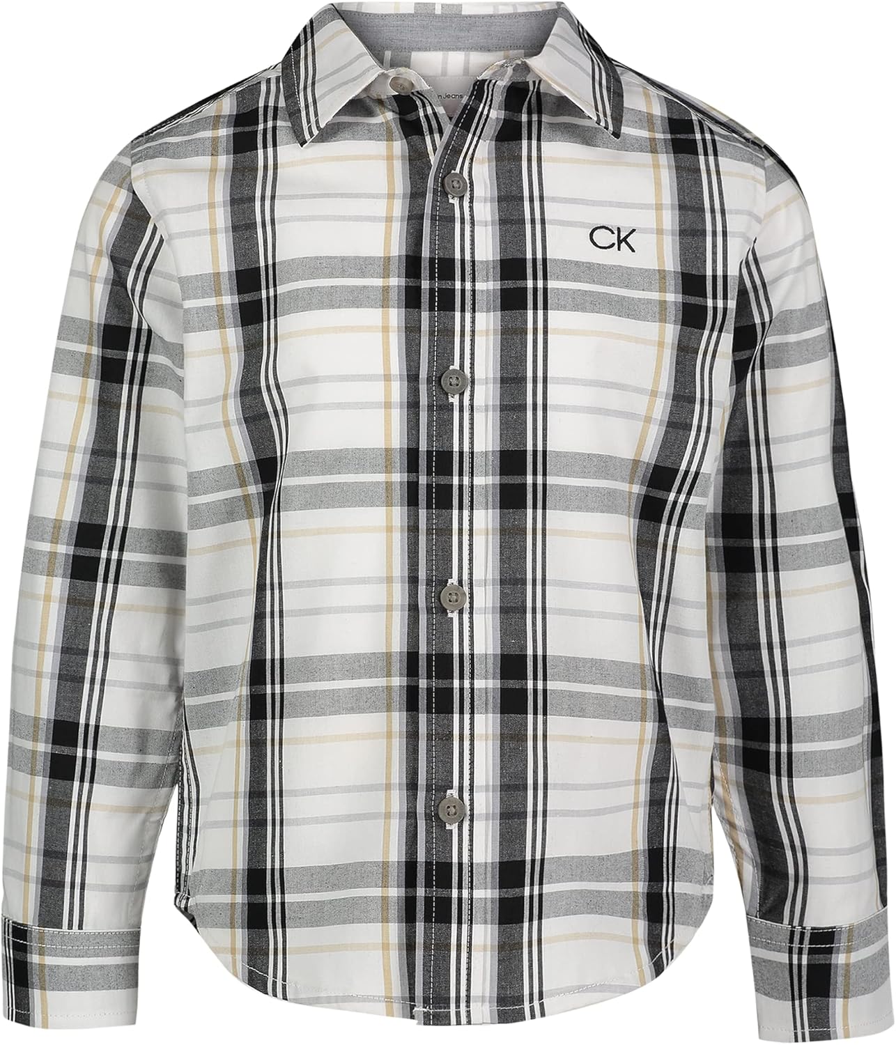 

Рубашка Calvin Klein Legacy для мальчиков с длинным рукавом и застежкой на пуговицы, White Plaid