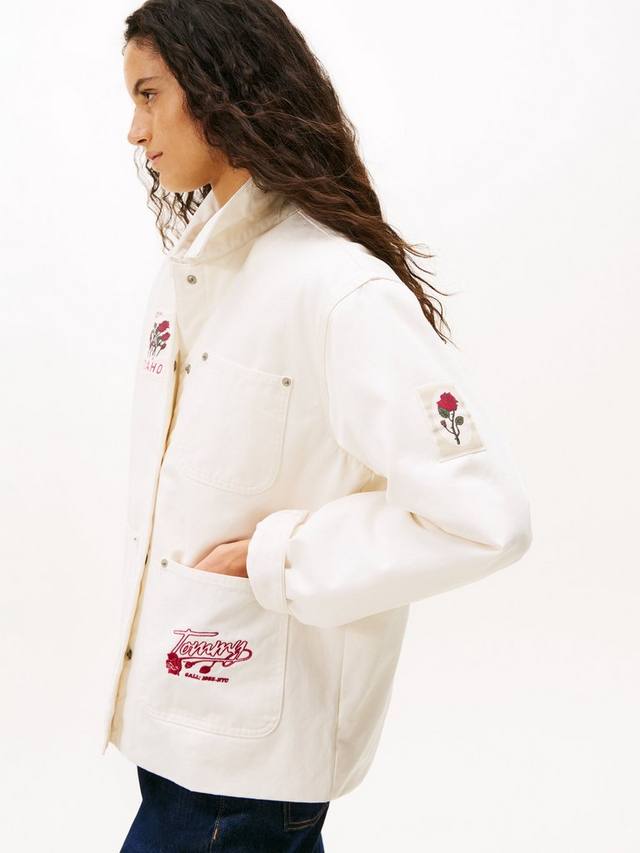 Графическая рабочая куртка Tommy Jeans Tommy Hilfiger, Ancient White — фото 3