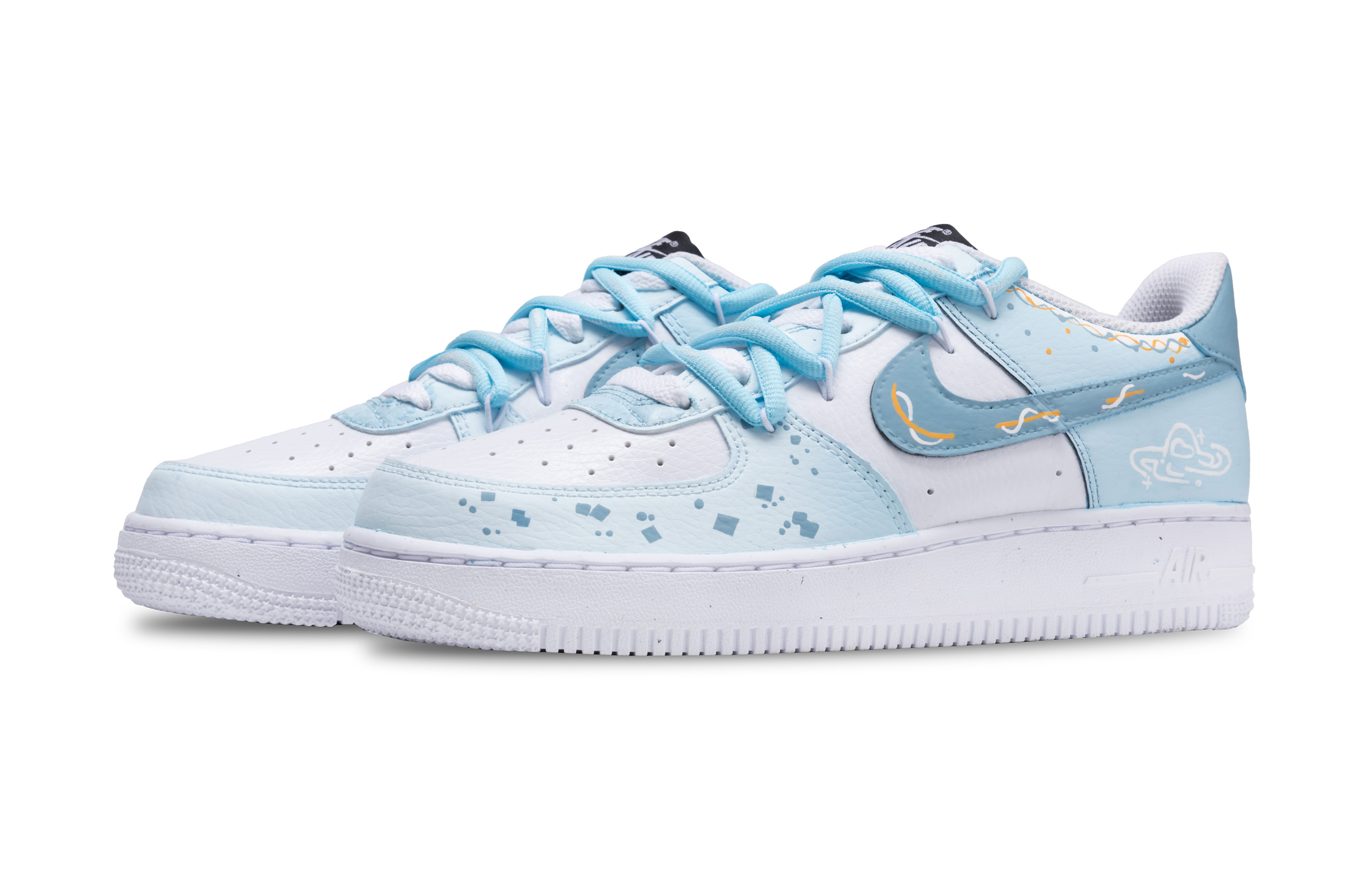 Детские скейтерские кроссовки Air Force 1 для школьников Nike, синий — фото 4