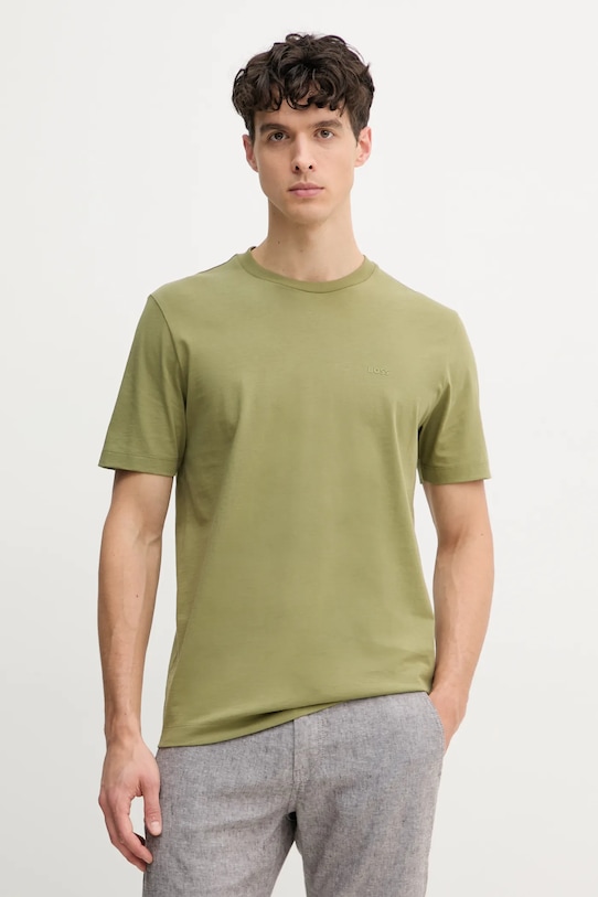 

Хлопковая футболка thompson 01 BOSS, зеленый