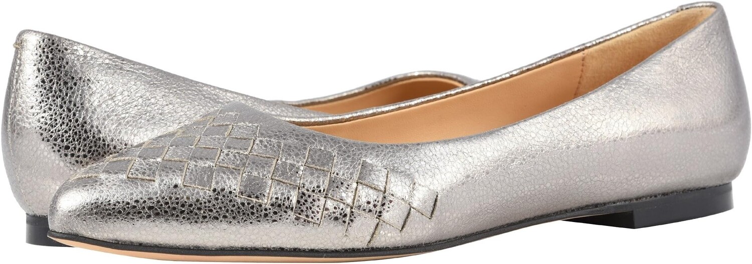 

Туфли на плоской подошве Trotters Estee Woven, цвет Silver Soft Embossed Metallic Leather