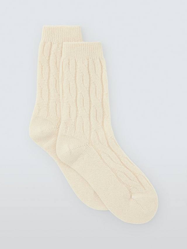 

Уютные носки для кровати из кашемира с рельефным узором John Lewis, Ivory