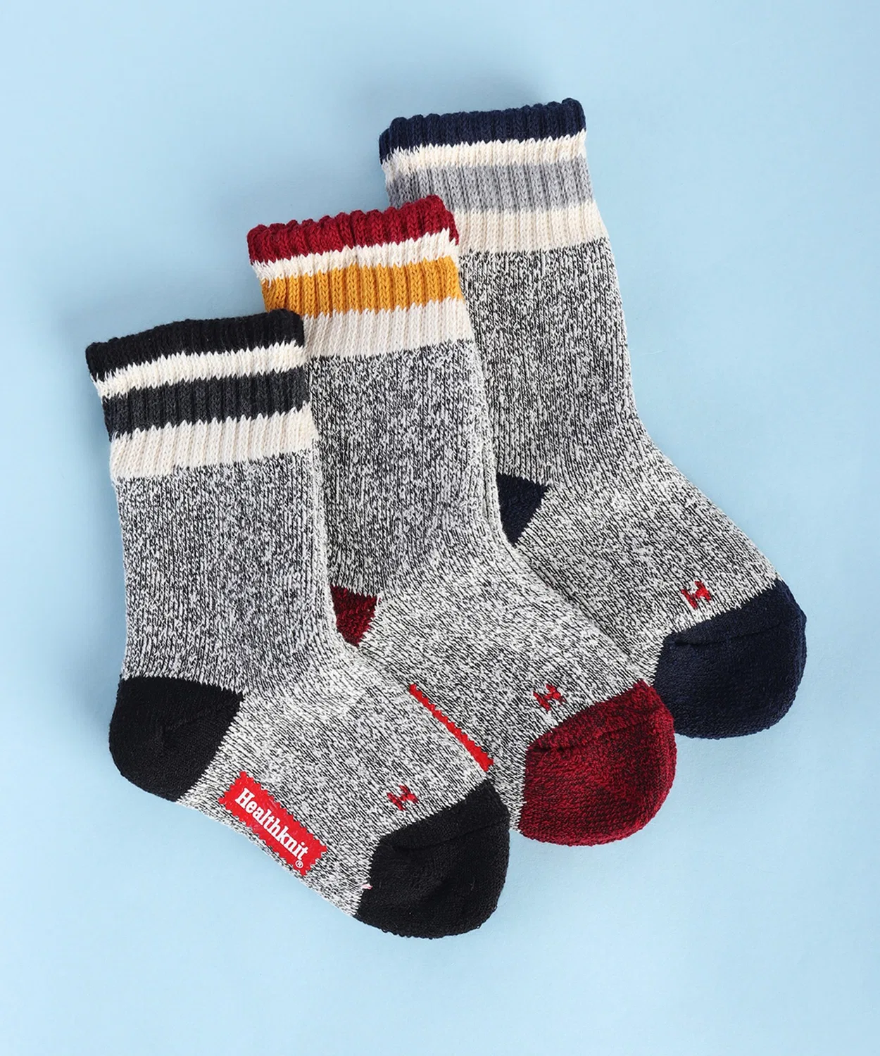 Носки детские 3-полосные Healthknit 3 пары серые