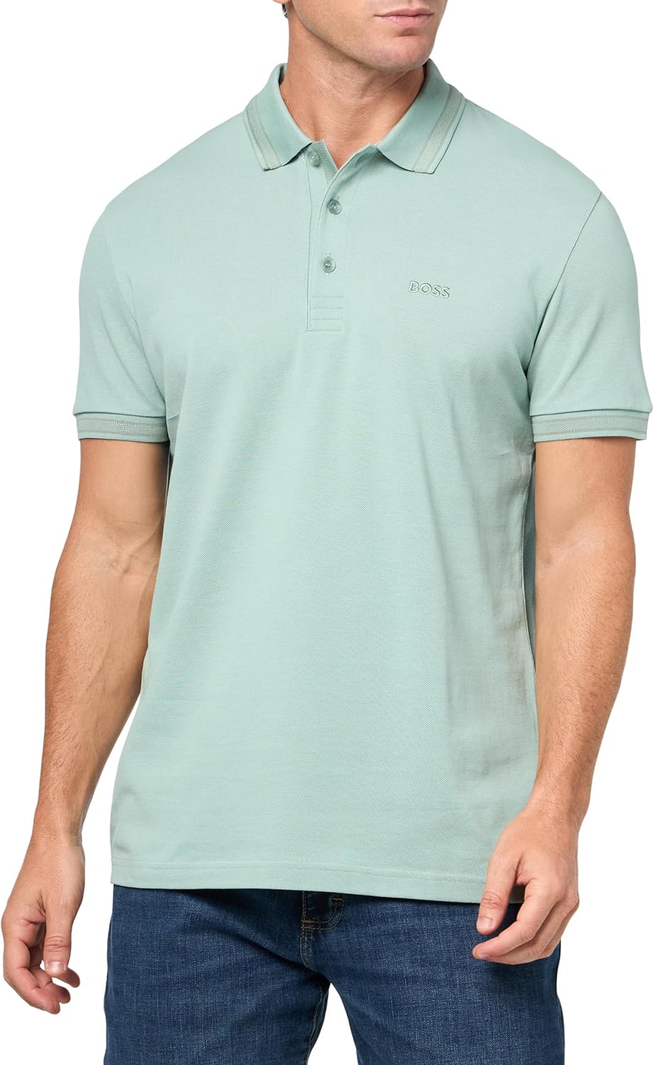 

BOSS Мужская поло с коротким рукавом Paddy, Iceberg Green, Зеленый, BOSS Мужская поло с коротким рукавом Paddy, Iceberg Green