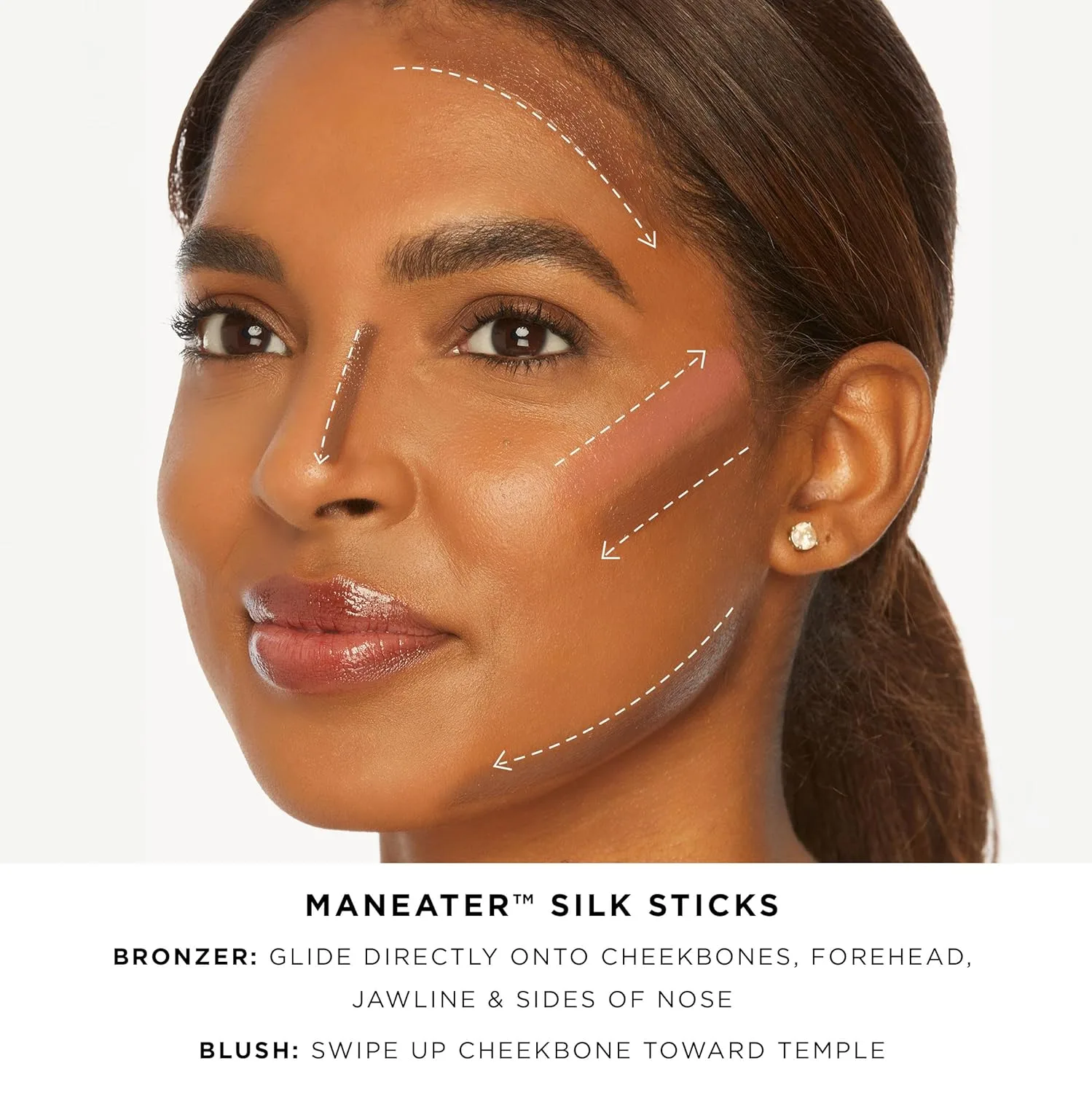 Tarte Maneater Silk Stick Blush - кремовая смываемая помада для щек и губ с алмазной пудрой для гладкого, увлажненного, естественного финиша, веганская и cruelty free, buff — фото 4