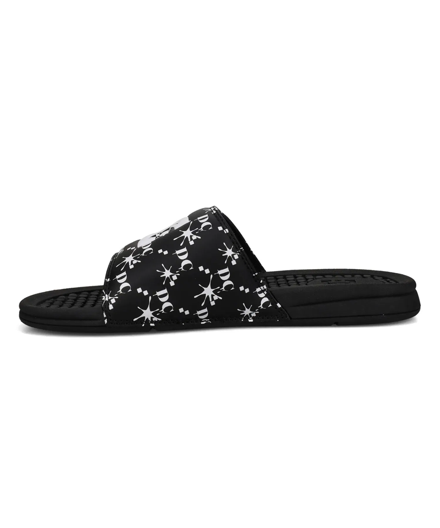 Мужские сланцы DC Shoes BOLSA с логотипом чёрно-белые — фото 3