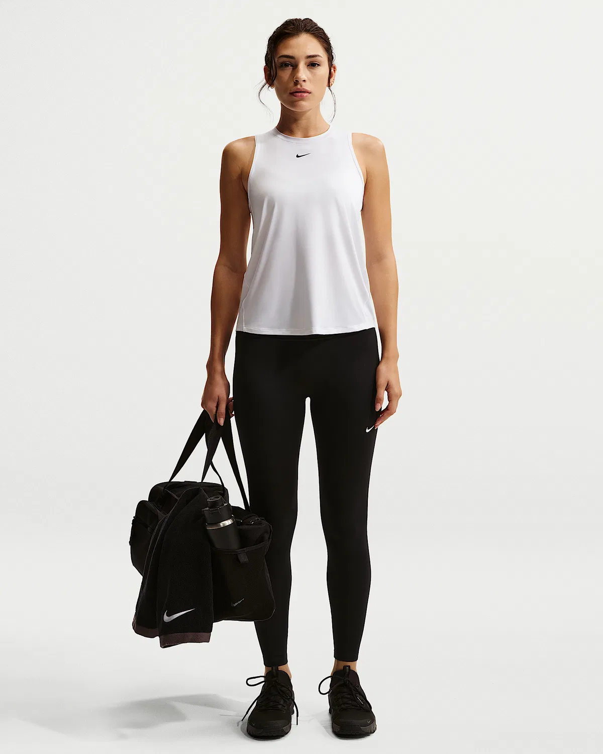Женский топ Nike One Classic Dri-FIT, White/Black — фото 4
