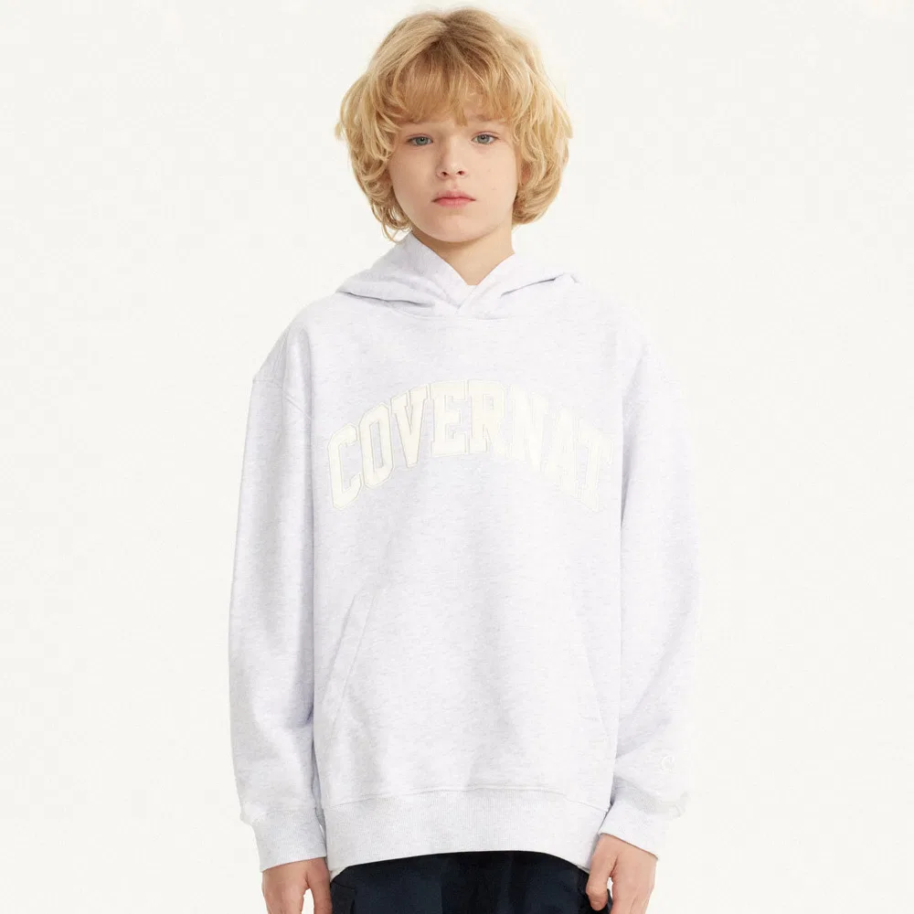 Детское худи с логотипом Arch серое от Covernat Kids