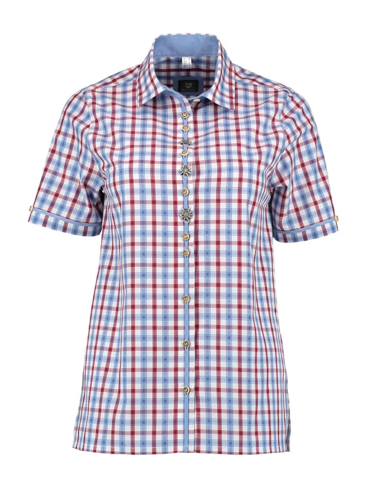 

Традиционная блузка 451000-4036 красно-синего цвета OS-Trachten