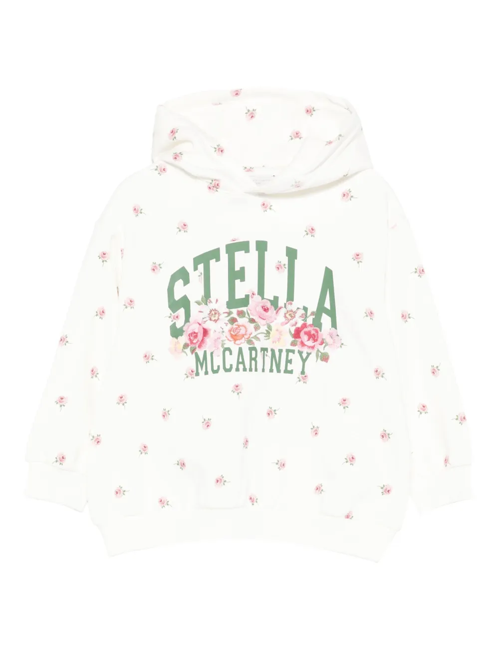 

Толстовка Floral-print hooded top Stella McCartney Kids, белый