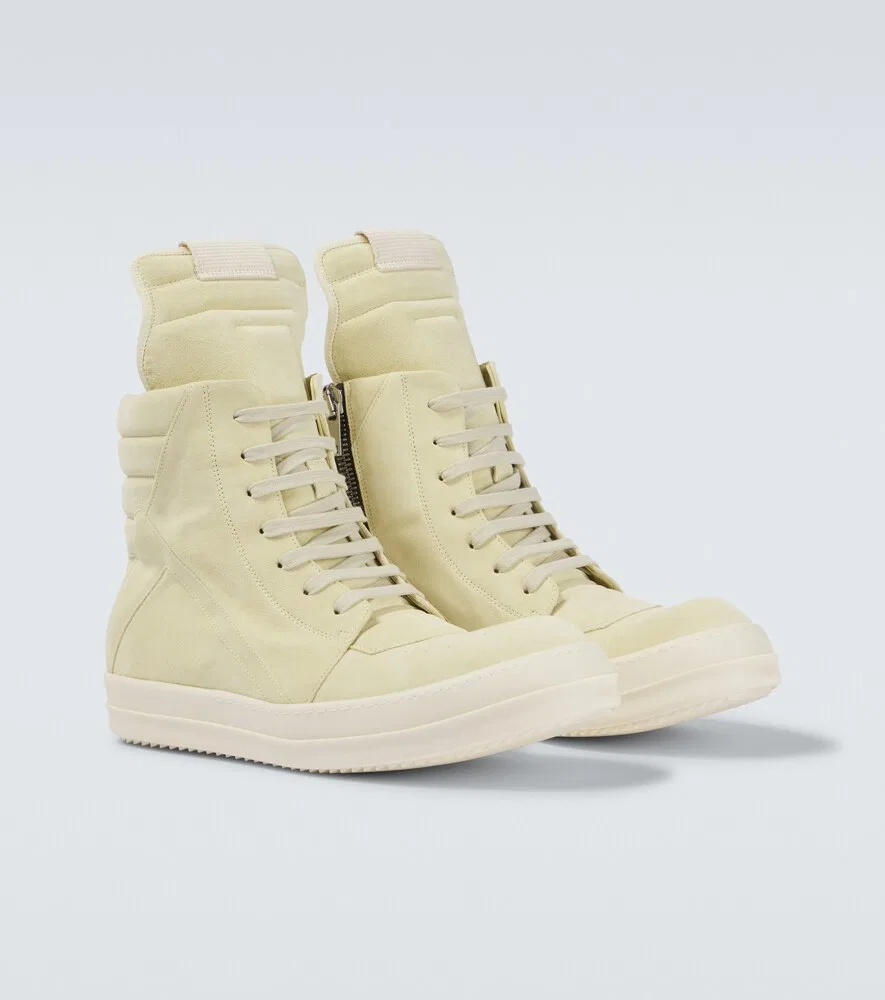 Высокие замшевые кроссовки Geobasket Rick Owens, желтый