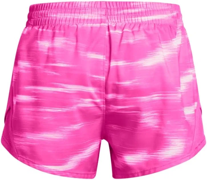 Шорты Under Armour Girls Fly By с принтом, (654) Rebel Pink/Rebel Pink/Reflective — фото 2