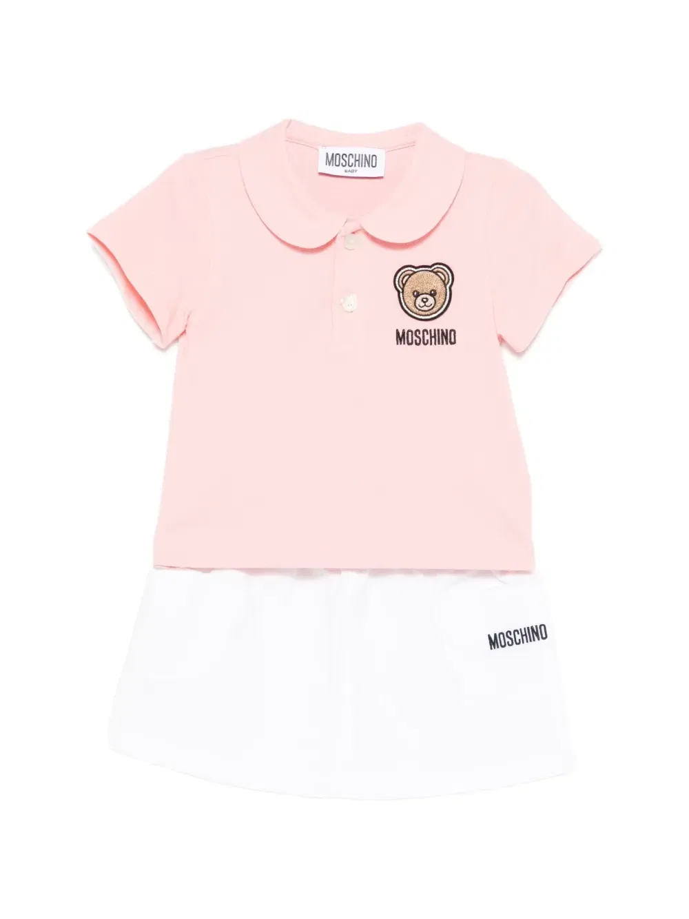 Комплект из топа и юбки с аппликацией Moschino Kids, розовый