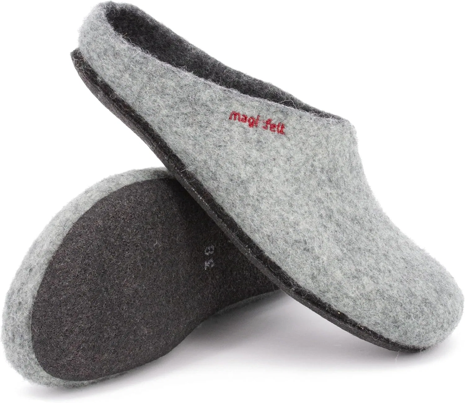 Тапочки MagicFelt AN 709 из чистой натуральной шерсти для мужчин и женщин - нескользящие и анатомической формы, Lightgrey