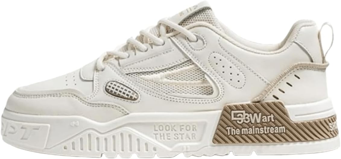 

Мужские модные стильные кроссовки - комфортные и прочные для уличного стиля и скейтбординга - модный трендовый дизайн Dikermoon, бежевый