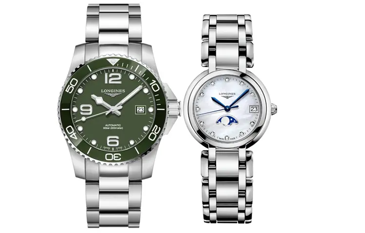 

LONGINES Часы Unisex Heart Moon Collection Watch, Green Dial+White Dial (Matching Pairs)