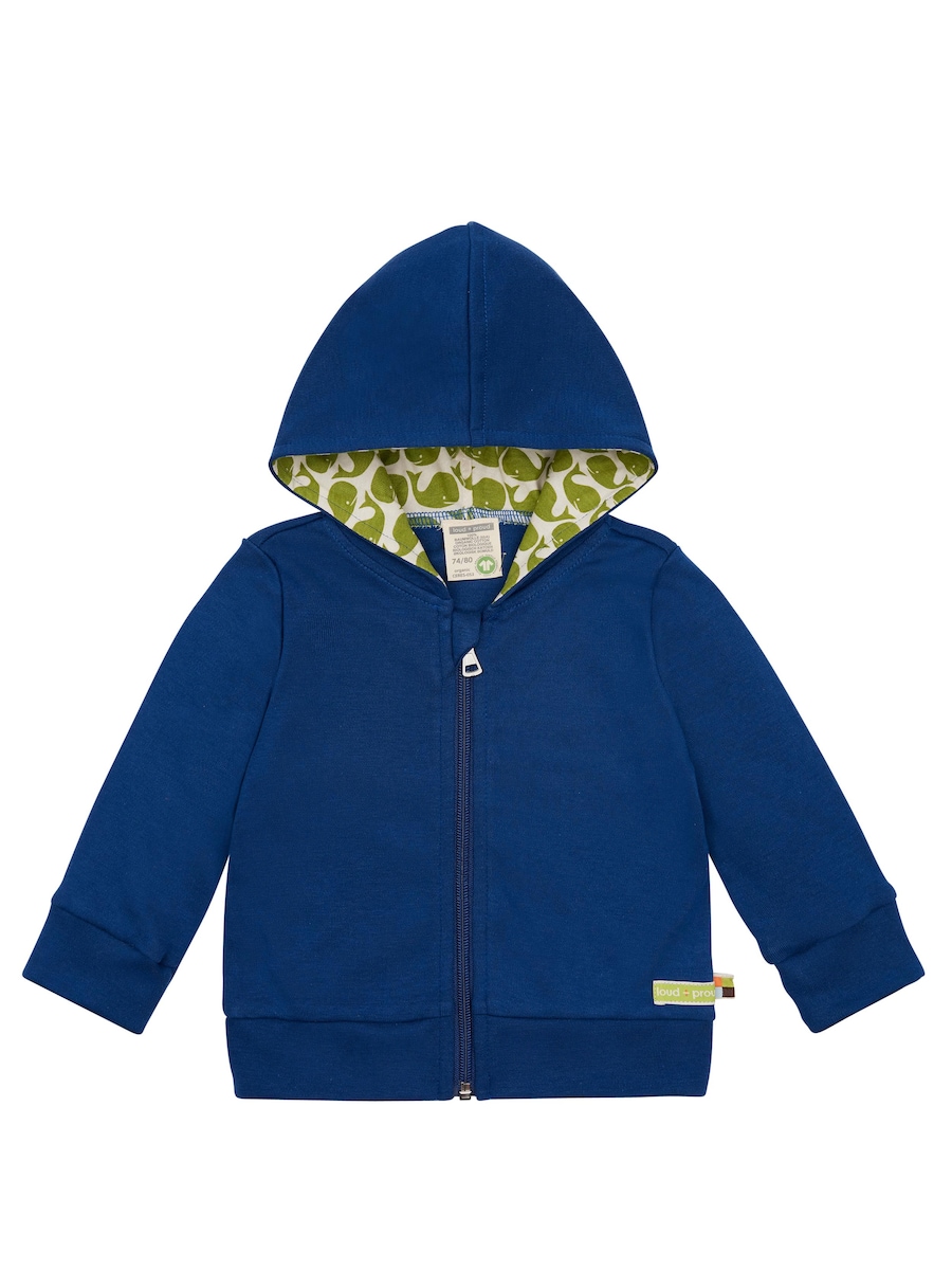 

Толстовка с капюшоном на молнии loud + proud Leichte Kapuzenjacke aus Interlock, темно-синий