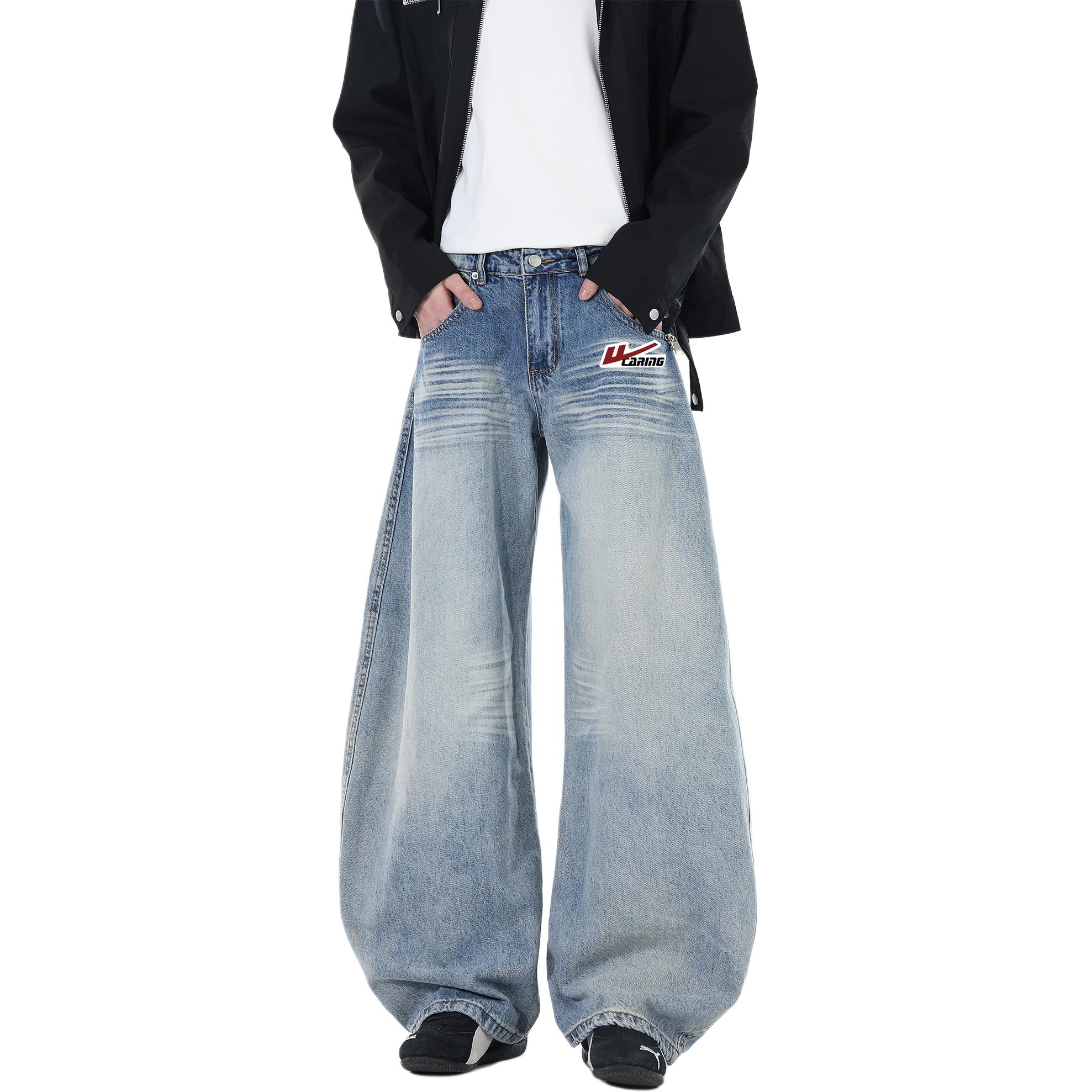 

WARRIOR Джинсы женские синие DIY Badge Moderate Wide Leg