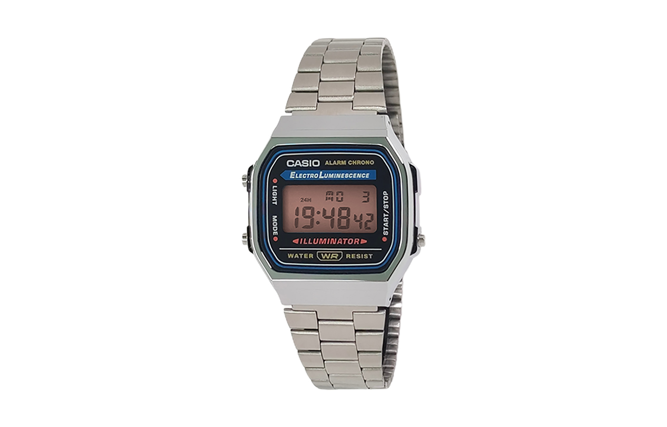 

CASIO Мужские часы Retrofit Series с кварцевым механизмом, стальной браслет, черный циферблат
