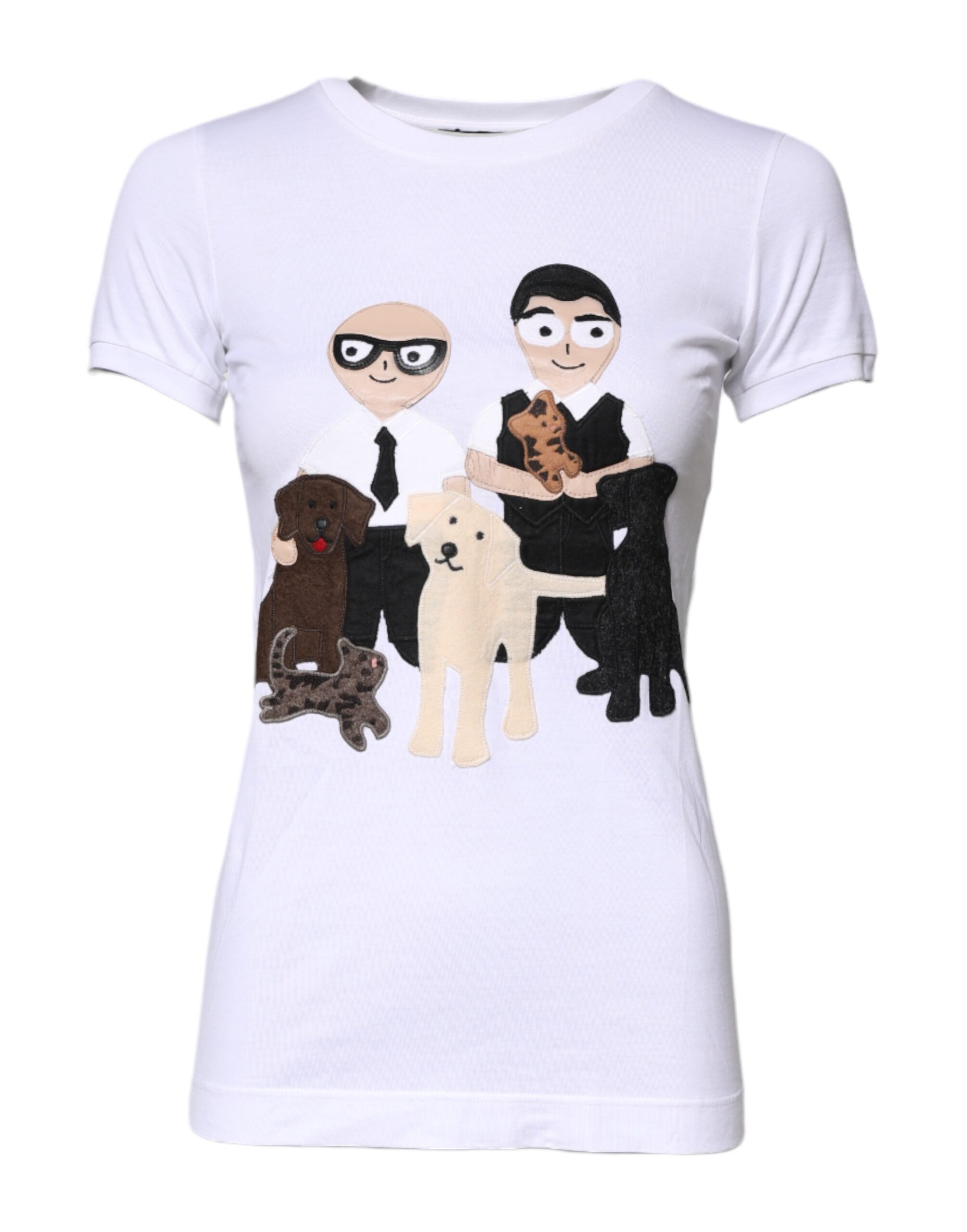 

Белая хлопковая футболка с вышивкой #DGFAMILY Dolce & Gabbana