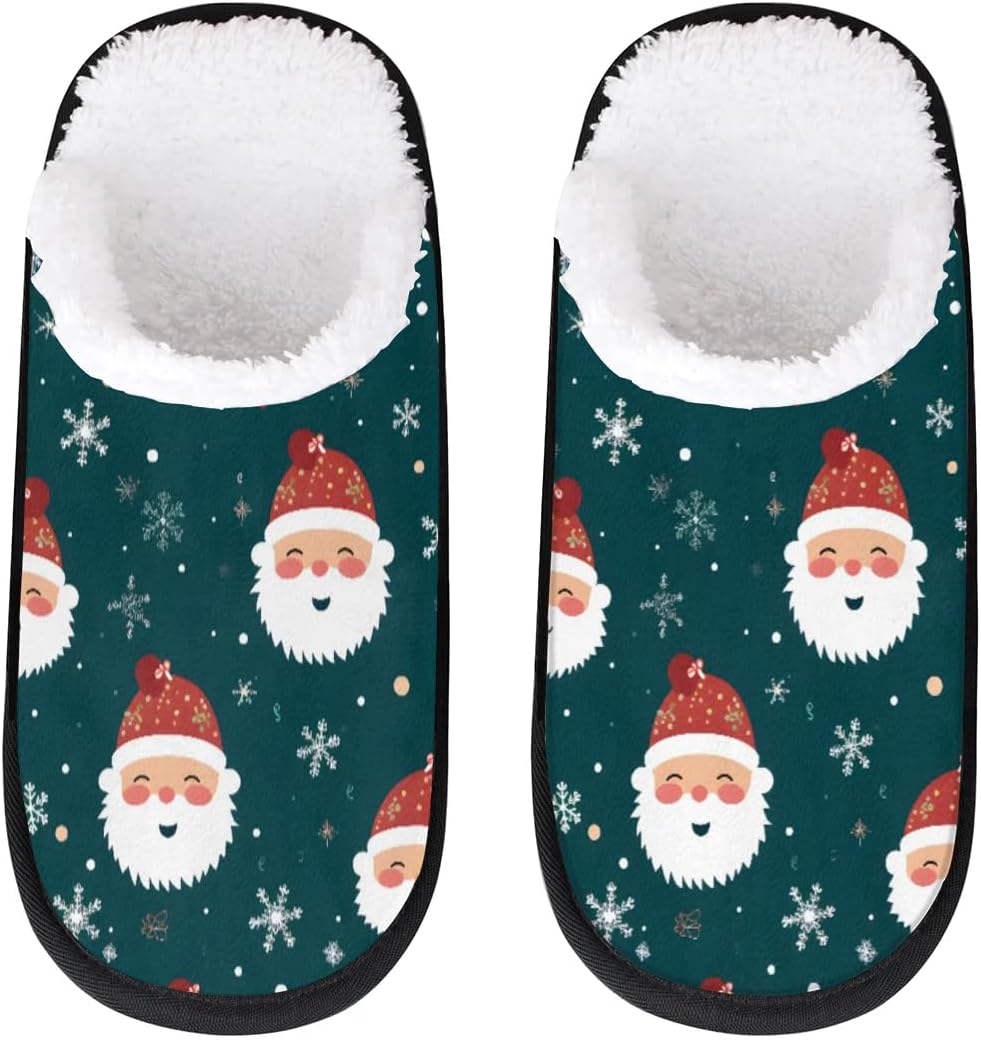 

Тапочки Gublec для женщин и мужчин, уютные с нескользящей подошвой, для дома, теплые плюшевые тапочки для дома, спальни и путешествий, Cute Santa Christmas