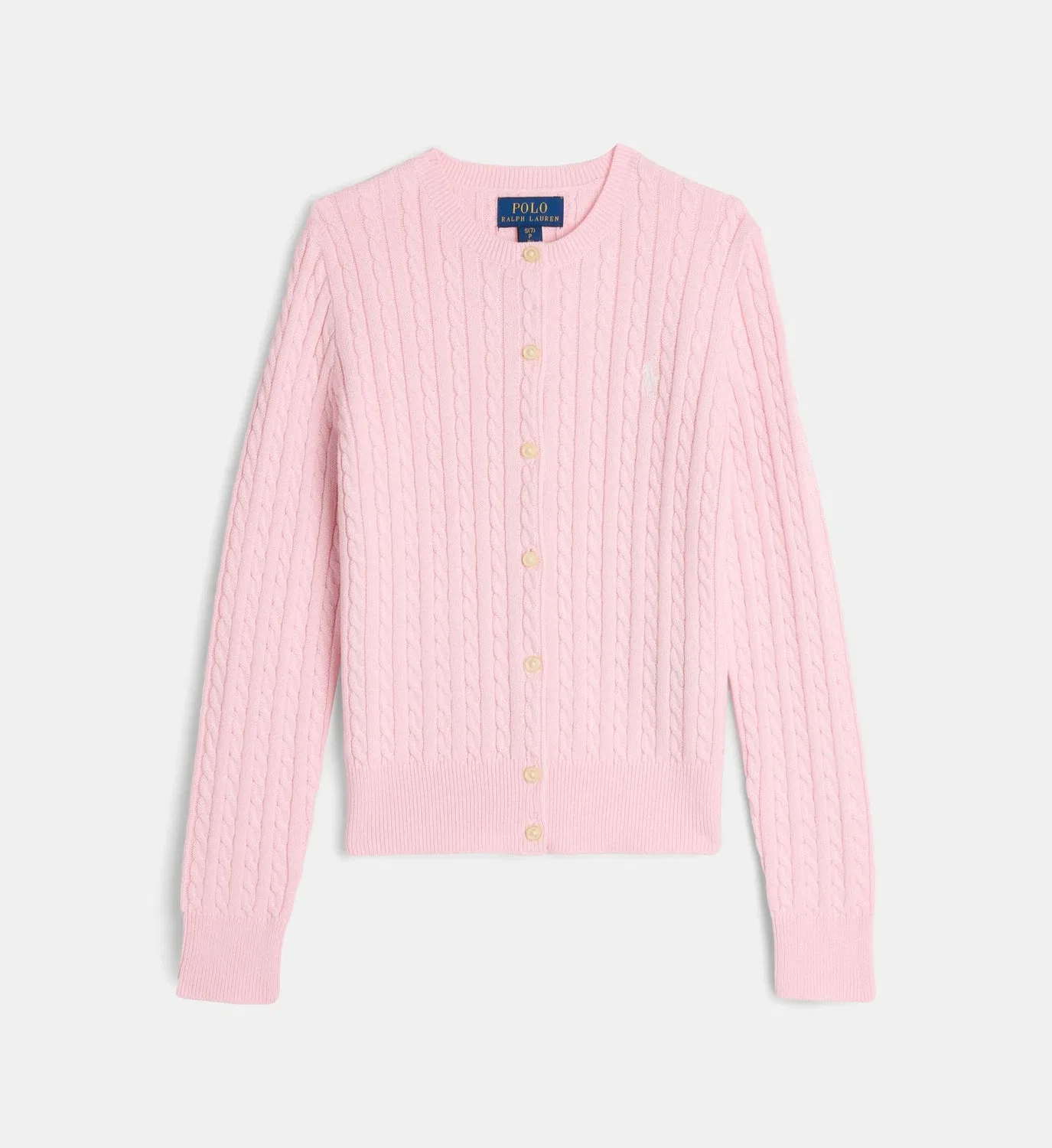 Хлопковый кардиган крупной вязки на пуговицах Polo Ralph Lauren, розовый
