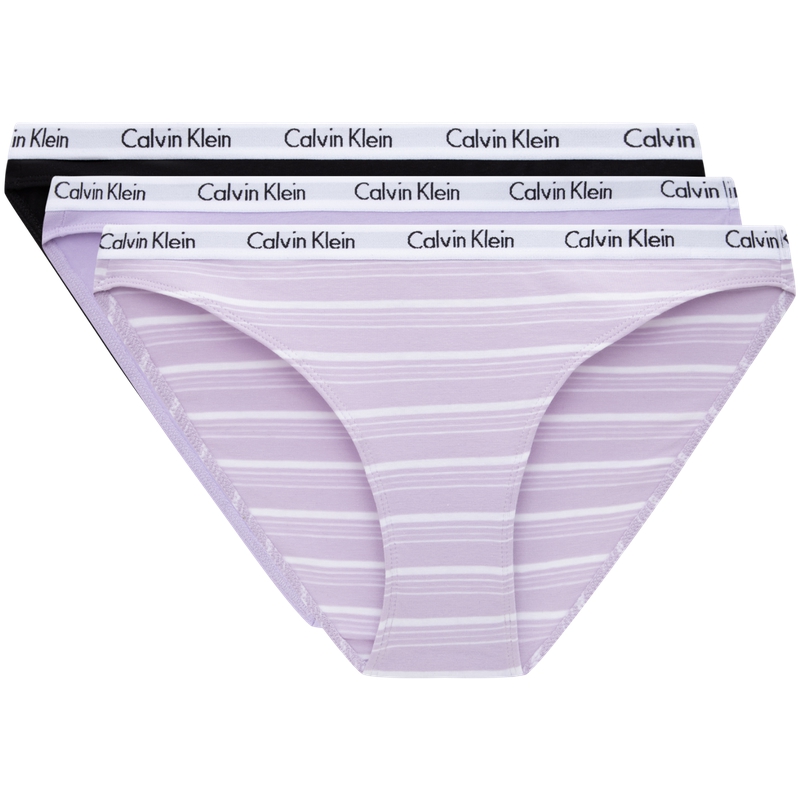 

Женские трусы 3 штуки Calvin Klein, PIX-Space черный/Wisteria фиолетовый/Wisteria фиолетовый Stripe