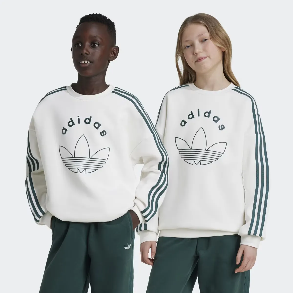 

Детский свитшот Adidas Originals с графическим рисунком, белый
