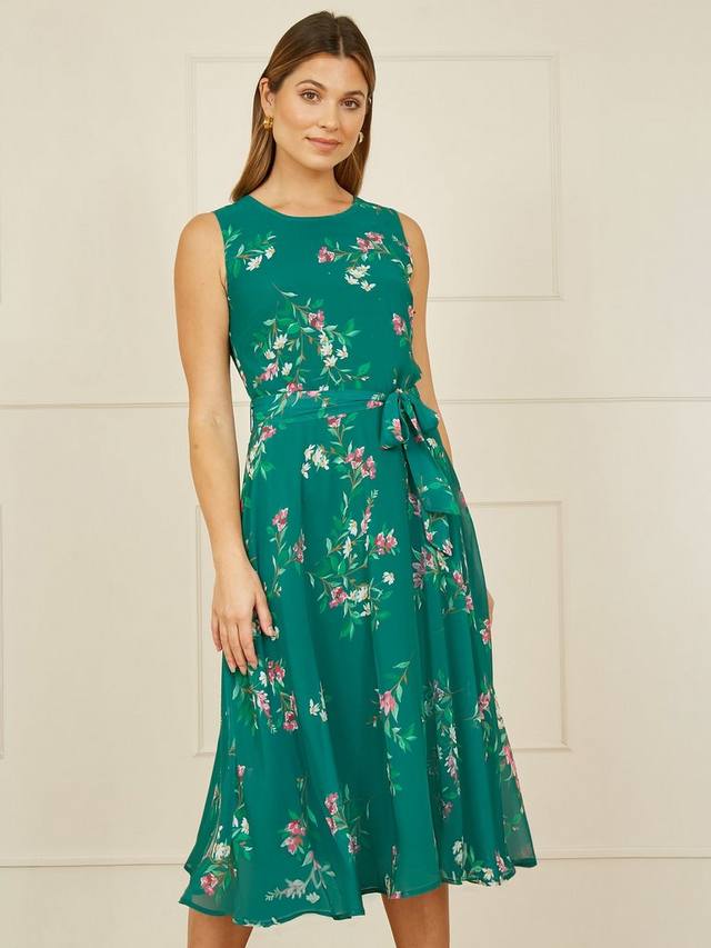 

Платье-клеш с принтом Daisy Yumi, Green