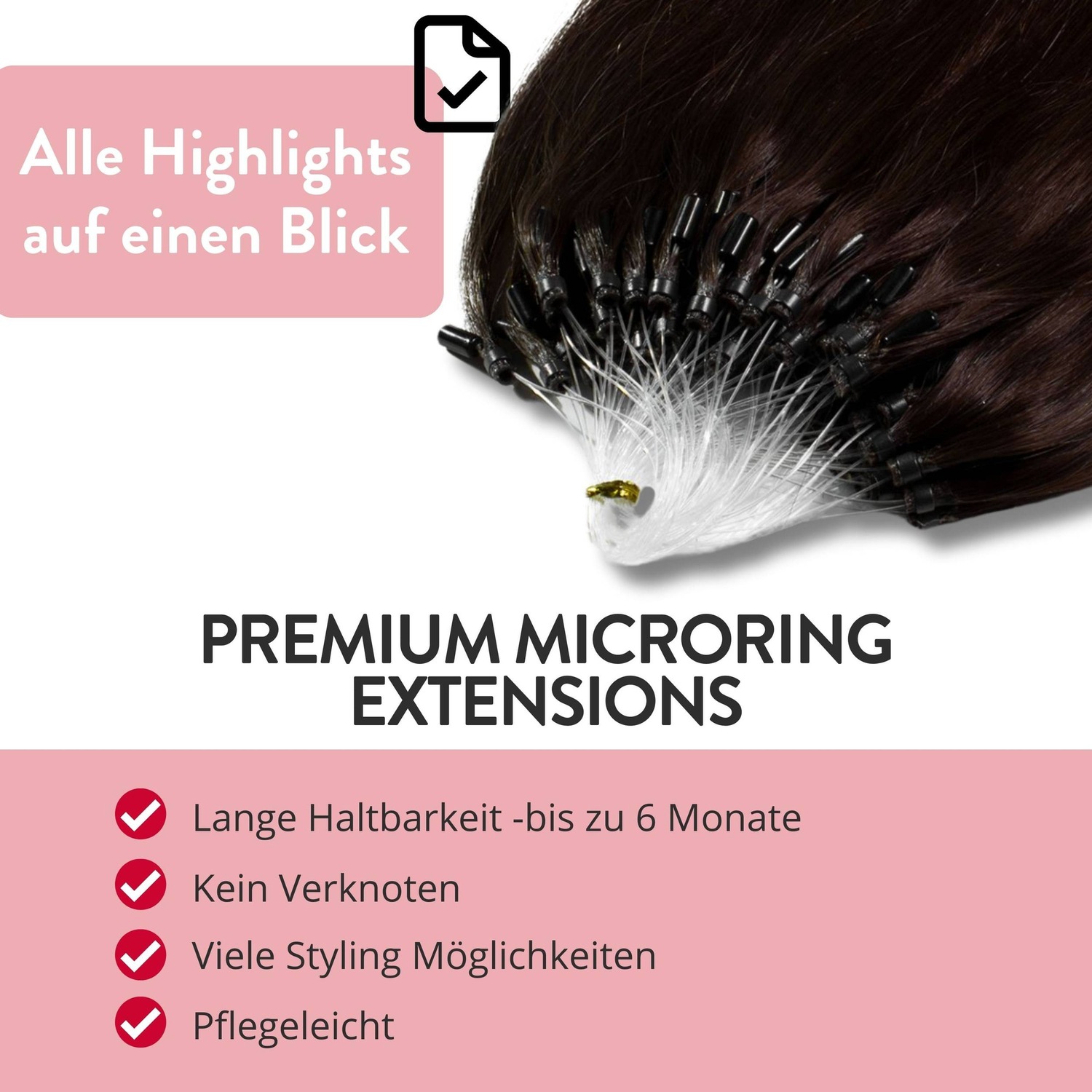 Накладные волосы microring extensions premium echthaar #6/3 dunkelblond gold 0,8g Hair2Heart, 40cm, количество 25 шт. — фото 3