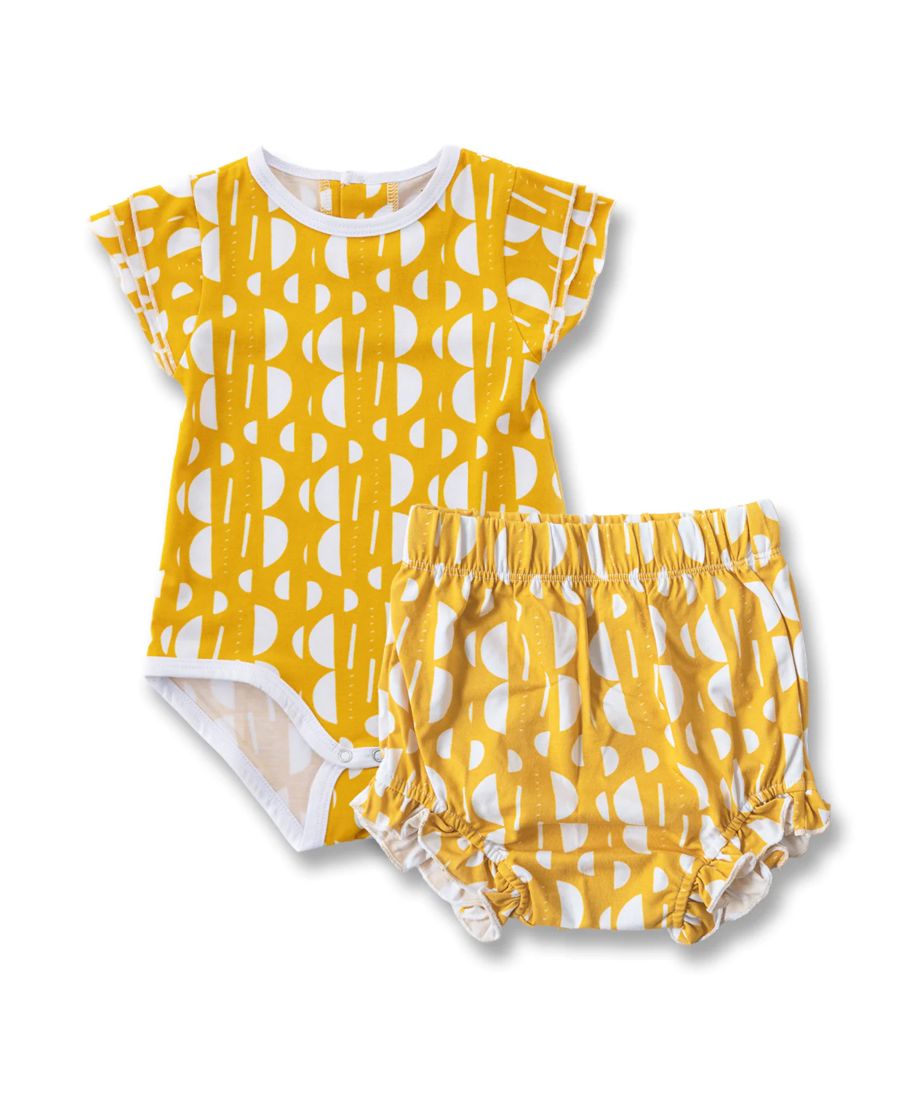 

Комплект из двух предметов для девочек: боди и трусики Earth Baby Outfitters, Retro half moon