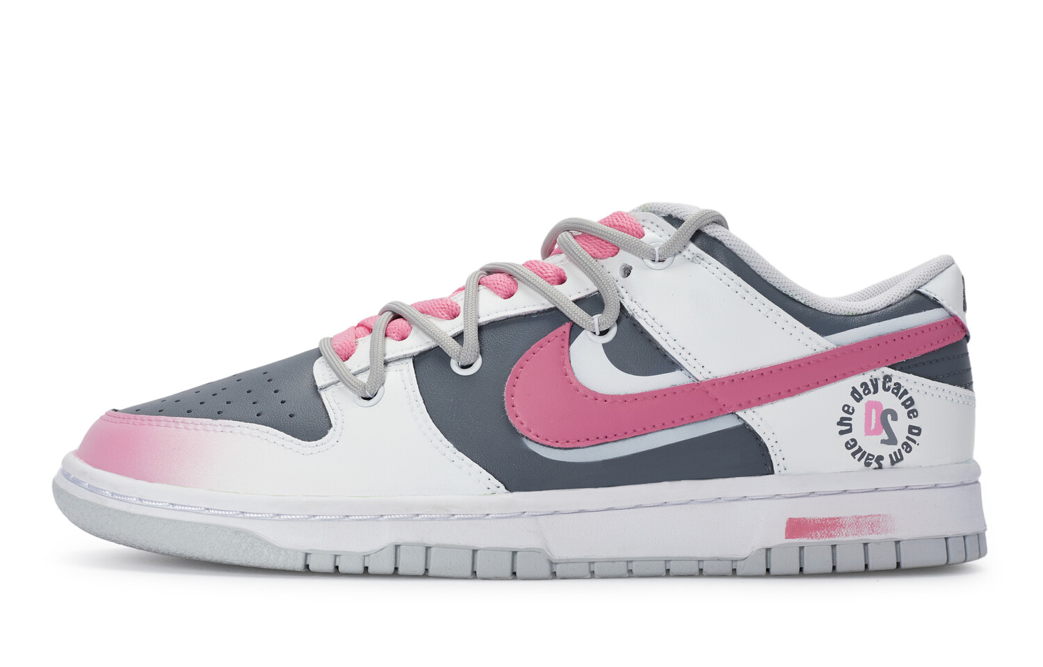 

Кроссовки Nike Dunk Skateboarding Shoes Women's Low-top Pink, серый/белый/розовый