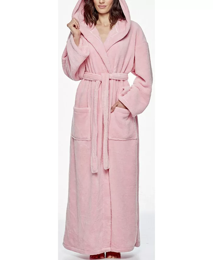 

Женский утепленный халат с капюшоном до щиколотки Premium Fleece ARUS, розовый