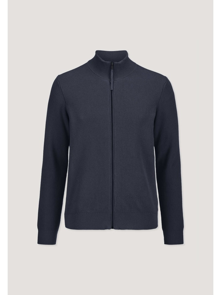 

Вязаная куртка Hessnatur Regular из чистого органического хлопка темно-синего цвета