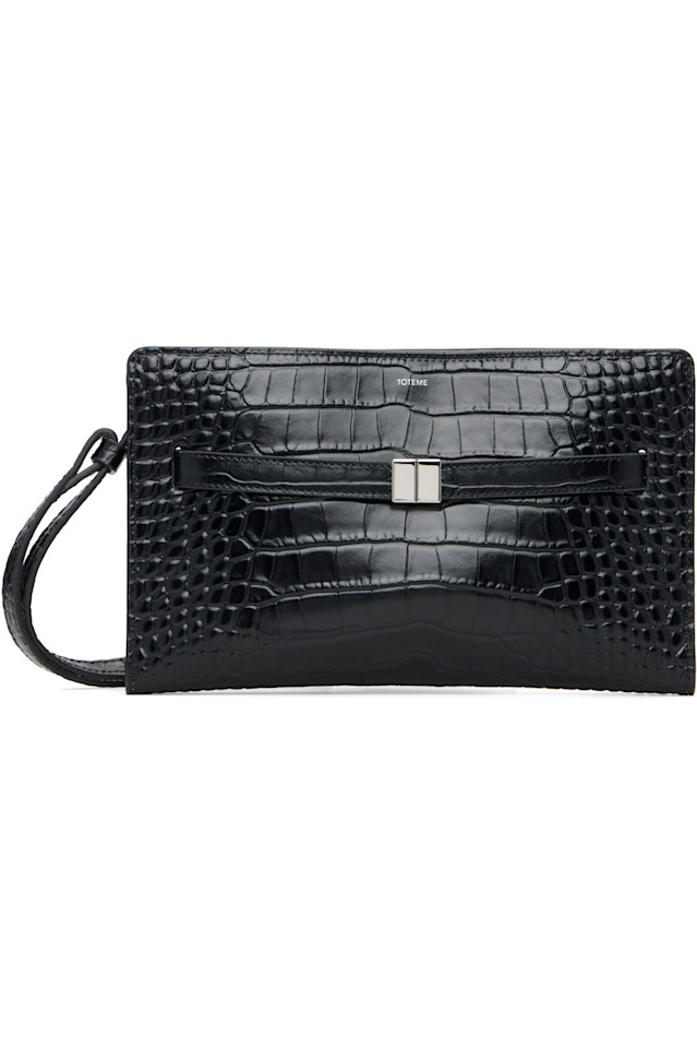 

Сумка через плечо с ремешком и тиснением под крокодила Toteme, черный