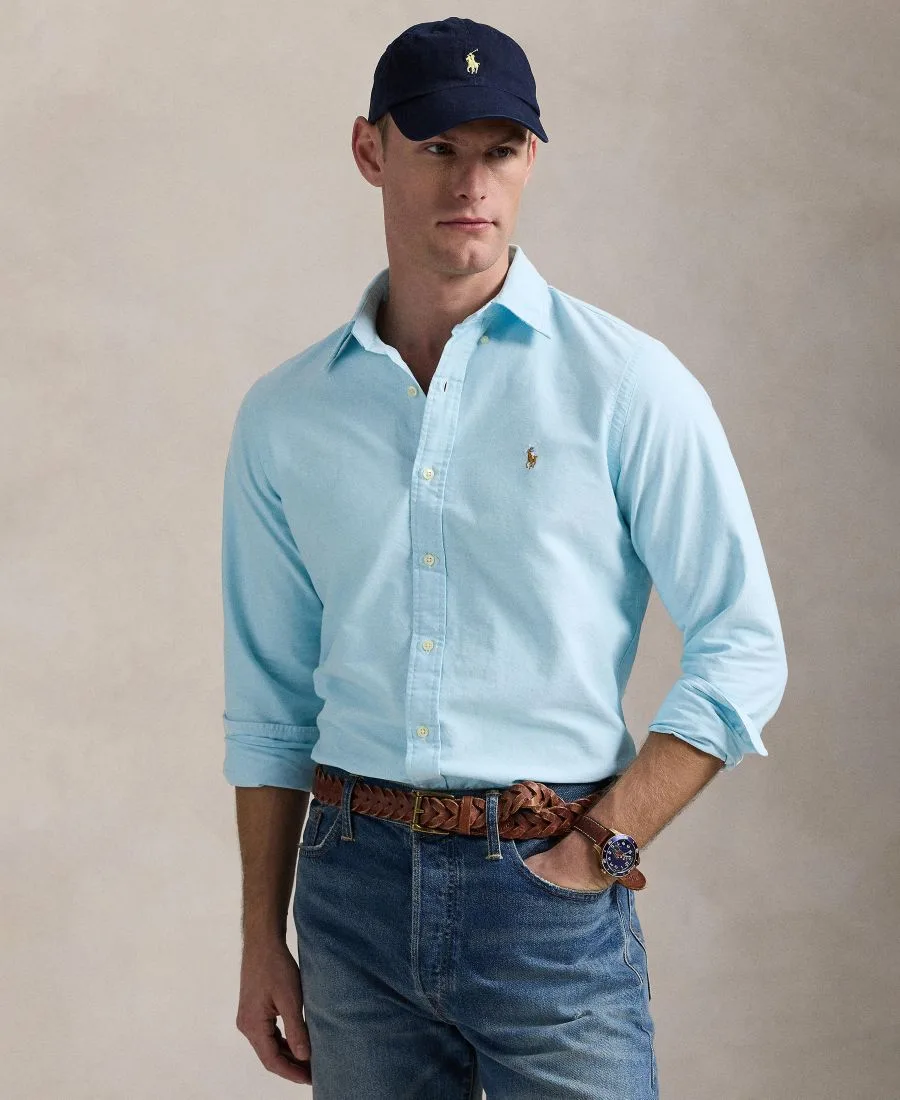 Мужская рубашка-оксфорд на пуговицах Polo Ralph Lauren, синий